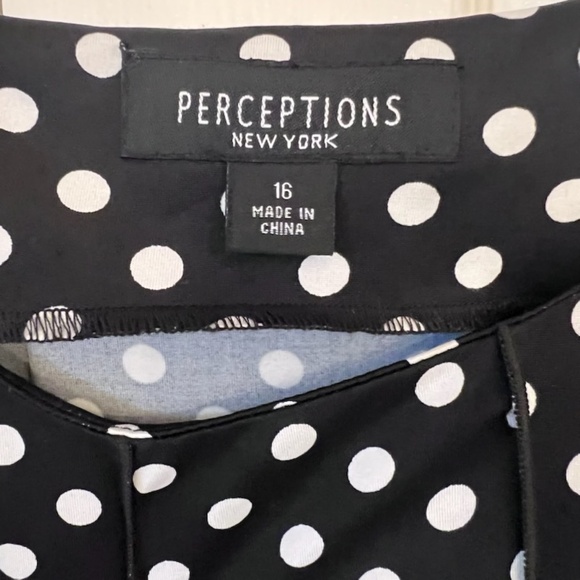Perceptions Polka Dot Dress A Line Black White 16 - Picture 9 of 16